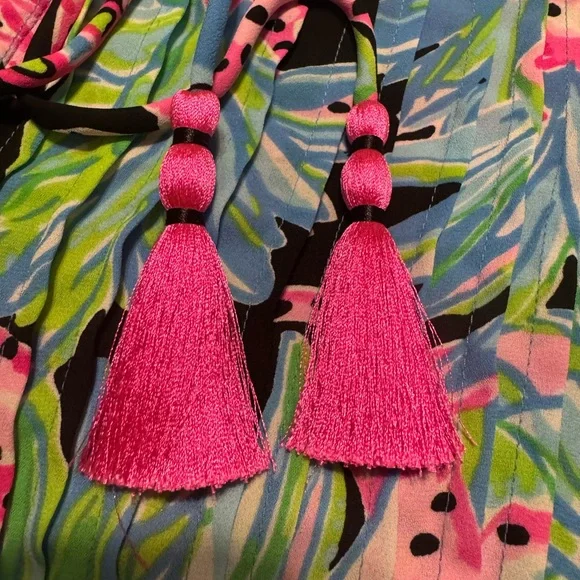 Lilly Pulitzer Marilina Tunic Top Long Sleeve Flowy MEDIUM - Picture 3 of 4